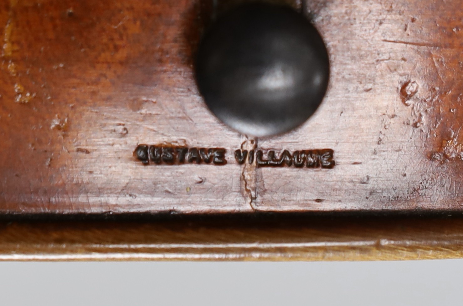 An early 20th century French viola labelled and branded Gustave Villaume, dated 1927, length of back 16.1/8inches (signed inside)